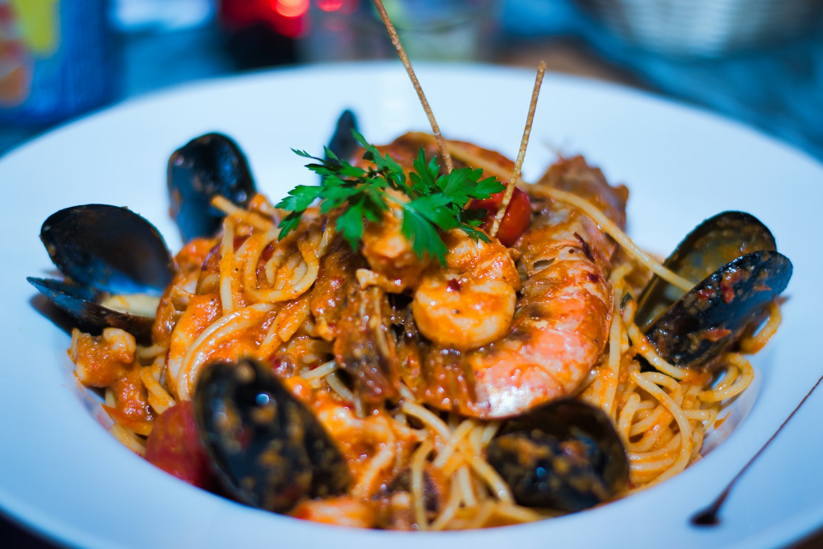 Sardinian seafood pasta